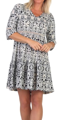 Hailys Damen Mini-Kleid Tunika 3/4-Arm mit Alloverprint Pi44a SJI-PO2304070 Beige Diverse (6819) XXL von Hailys