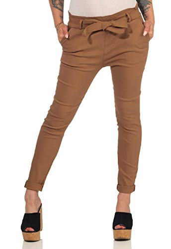 Hailys Damen Paperbag Stoffhose Bengi High-Waist Pants MF-6698 Camel XS von Hailys