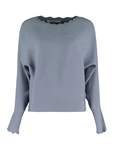 Hailys Damen Pullover Langarm Locker Geripptes Design Gewellter Rundhals bequem, Farben:Blau, Größe:L von Hailys