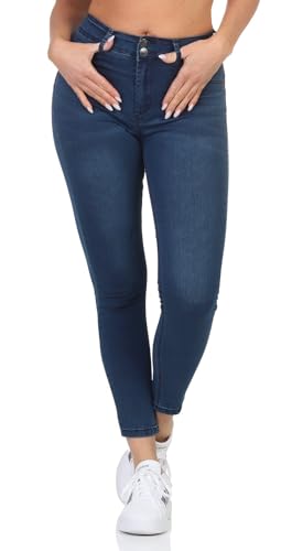 Hailys Damen Skinny Jeans Hose Push Jeanshose mit hohem Bund QI-1902065-1 Dblue L von Hailys