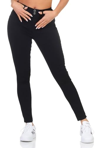 Hailys Damen Skinny Jeans Hose Push Jeanshose mit hohem Bund QI-1902065-2 Black L von Hailys