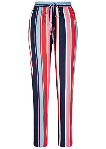 Hailys Damen Sommer Hose 2-Pockets Deko Tunnelzug Streifen Muster Multicolor rot von Hailys