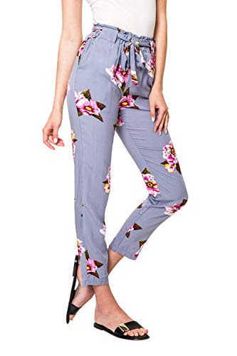 Hailys Damen Sommerhose Freizeithose Strandhose Print (S, Grey/Print 1) von Hailys