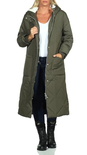 Hailys Damen Steppmantel Ma44lin gesteppter Parka mit Kapuze UD-PO2203004 Khaki S von Hailys