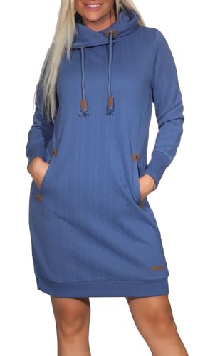 Hailys Damen Sweatkleid Ja44nette Damenkleid mit Schalkragen NK-2209022 Blue Shadow XS von Hailys