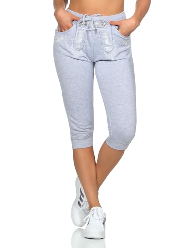 Hailys Damen Trachten Capri Sweathose Knielang Be44tti Oktoberfest YU-2209999Madl Grey Marl L von Hailys
