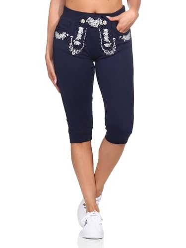 Hailys Damen Trachten Capri Sweathose Knielang Be44tti Oktoberfest YU-2209999Madl Navy Marl L von Hailys