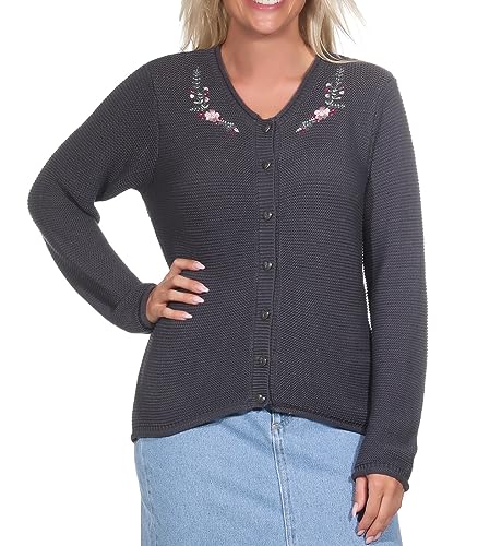 Hailys Damen Trachten-Strickjacke Antonia Trachtenjacke Oktoberfest HS-2111051Madl Dgrey M von Hailys