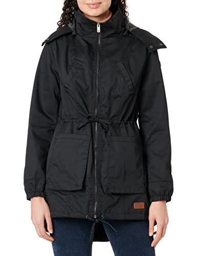 Hailys Damen Übergangsjacke Parka Sonja Kurzmantel mit Kapuze (L, black, l) von Hailys