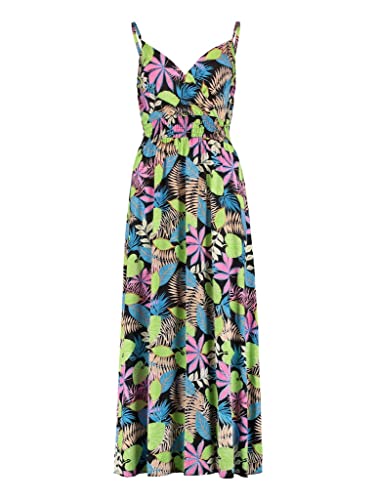 Hailys Damen Viskose Maxi Träger-Kleid Gila mit Blätter-Print LC-21487 Black Flower S von Hailys