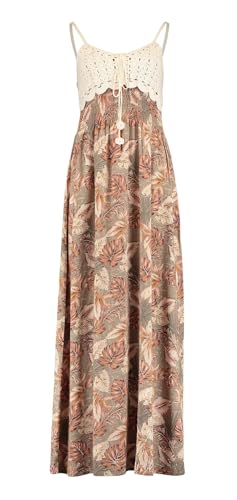 Hailys Damen Viskose Maxi Träger-Kleid Ka44ja mit Palmenprint HF-PO1708104-1A Khaki Palm (6808) L von Hailys