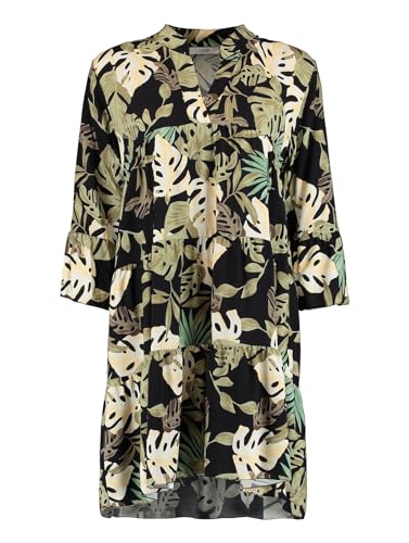 Hailys Damen Viskose Mini-Kleid Tunika La44ra 3/4-Arm mit Alloverprint JUS-20137 Black Palm XS von Hailys
