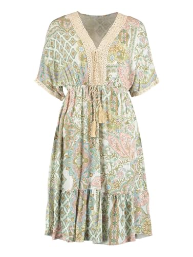 Hailys Damen Viskose Mini-Kleid Tunika Si44ona mit Alloverprint JUS-22529 Khaki Div M von Hailys