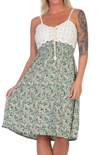 Hailys Damen Viskose Träger-Kleid mit Blumenmuster Ka44na HF-PO1808047-1 Fair Green Flower (6840) XXL von Hailys