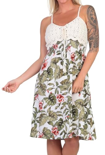 Hailys Damen Viskose Träger-Kleid mit Blumenmuster Ka44na HF-PO1808047-1 Offwhite Flower (6841) XL von Hailys
