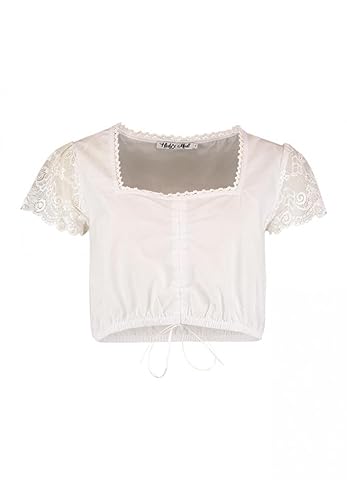 Hailys Dirndlbluse Re44si mit Spitzendetails weiß Größe M von Hailys