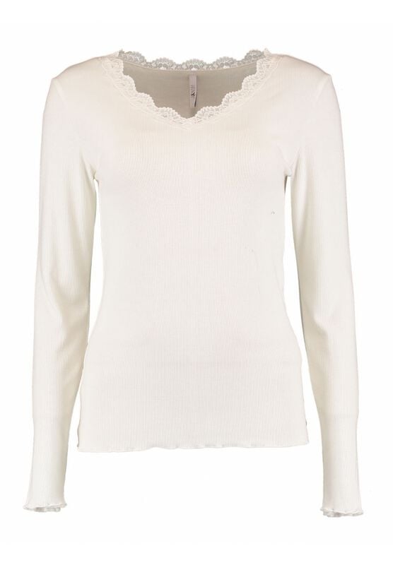 Hailys Langarmshirt - LS V TP FI44ONA - S bis XXL - für Damen - Größe XXL - altweiß von Hailys