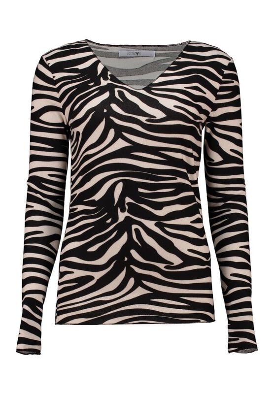Hailys Langarmshirt - LS V TP ZI44NA - XS bis M - für Damen - Größe XS - zebra von Hailys