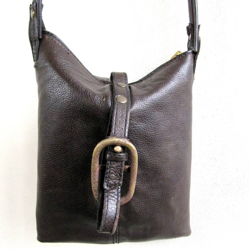 Recycling-Leder, Braun Leder Umhängetasche, Tasche, Verstellbare Riemen, Nachtleben Geldbörse, Upcycled von Haimadesign