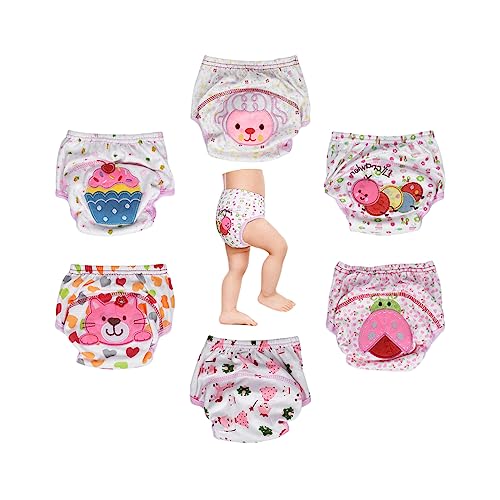 HaimoBurg 6er Pack Wasserdicht Baby Lernwindel Trainerhosen Unterwäsche Windeln Windelhose zum Toilettentraining Töpfchentraining (100, Rosa) von HaimoBurg