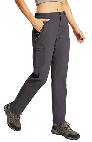 Haimont Damen Outdoor Wanderhose Wasserabweisend Leichter Schnell Trocken Stretch Reise, Graphitgrau, L von Haimont