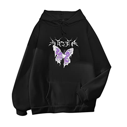 Haiorziyou Kontra K Hoodie Damen süßes Sweatshirt Kawaii Langarm Hoodie Herz Druck Pullover Tops für Teenager Frauen Kleidung Wärmepullover von Haiorziyou