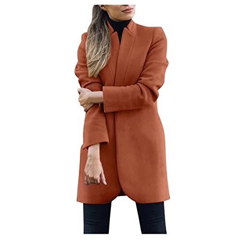 Haiorziyou Mantel Mit Kunstfell Damen Frauen künstliche Wolle Mantel Trench-Jacke Frauen warme weiche Mäntel langer Mantel Outwear-Knopf Mantel Für Kleid Damen von Haiorziyou