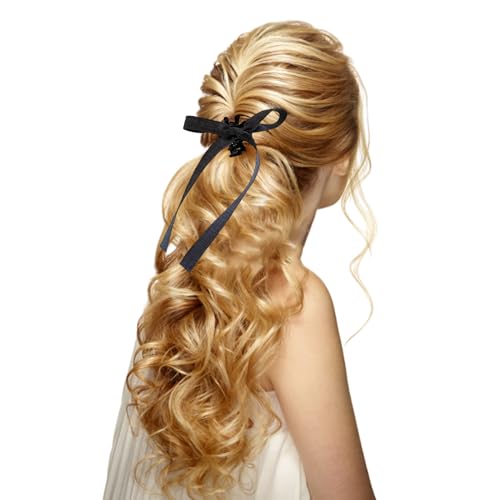 Y2K Haarspange mit niedlichem Herz-Anhänger, coole Fransen, Schleife, Haarklammer, Haarspange, Schmuck für Frauen, Fransen, Schleife, Kiefer-Clips für Mädchen von Haipink