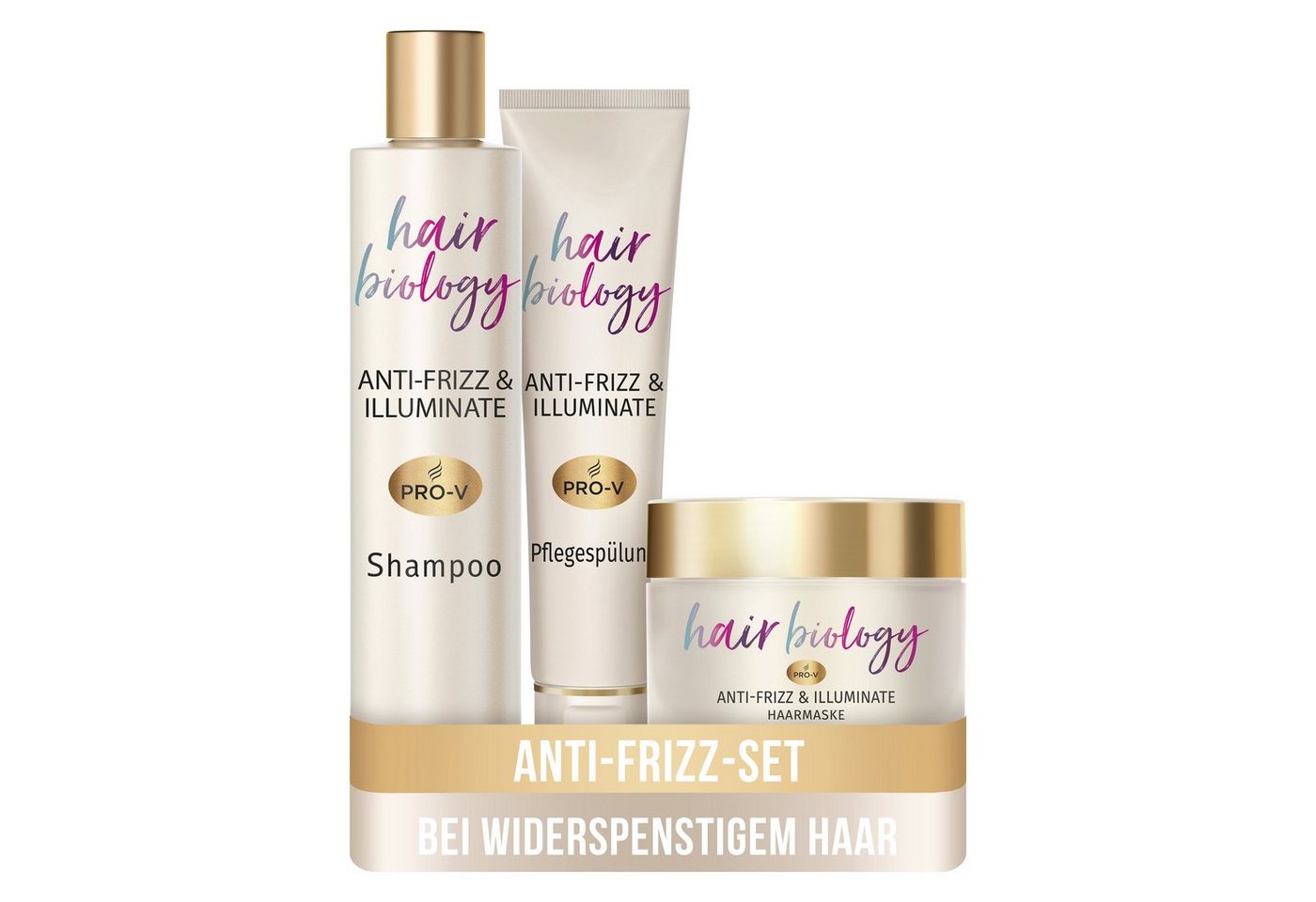 Hair Biology Haarkur Hair Biology Anti-Frizz & Illuminate Haarpflege Set von Hair Biology