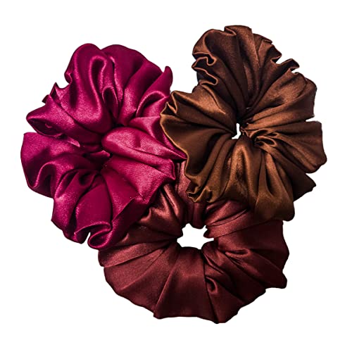 Hair Drama Co. Seidige Satin-Haargummis für Mädchen und Frauen, Anti-Haarbruch, elastisches Band, Pferdeschwanz-Halter, Haargummi, Haarschleife, stilvolle und trendige Haargummis – Kombi-Packung mit 3 Hair Drama Co. Seidige Satin-Haargummis für Mädchen und Frauen, Anti-Haarbruch, elastisches Band, Pferdeschwanz-Halter, Haargummi, Haarschleife, stilvolle und trendige Haargummis – Kombi-Packung mit 3 von Hair Drama Co.