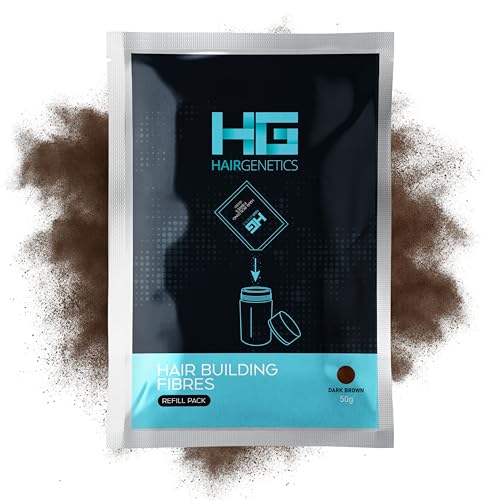 Hair Genetics® Advanced Hair Fibers - Große Nachfüllung Natürliches und erstaunliches Konzept, um Geld zu sparen Professionelle Haarausfall-Concealer-Fasern für Männer und Frauen (Dunkelbraun 50g) von Hair Genetics