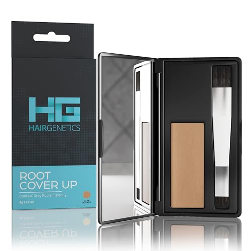 Hair Genetics Ansatzpuder - Graue Haare Abdecken, Haaransatz Puder Zum Kaschieren, Sofortige Natürliche Abdeckung, Einfache Anwendung, Integrierter Spiegel, Für Männer Und Frauen (Dunkelblond) von Hair Genetics