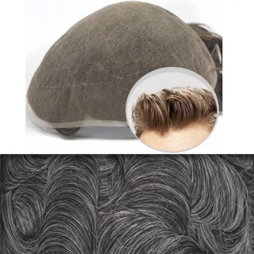 Hairnotion Männer Perücke Französische Spitze #1b40 Haarteil Herren von Hair Notion