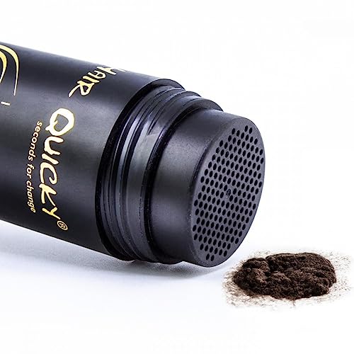 Hair Quicky® Premium Hair Fibers, Schütthaar, Streuhaar, Soforteffekt bei Geheimratsecken, Teilglatze, Haarausfall und lichtem Haar, für Männer & Frauen, natürliches Keratin | 12g | mittelbraun von Hair Quicky