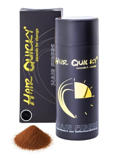 Hair Quicky® Premium Hair Fibers, Schütthaar, Streuhaar, Soforteffekt bei Geheimratsecken, Teilglatze, Haarausfall und lichtem Haar, für Männer & Frauen, natürliches Keratin | 28g | rotbraun von Hair Quicky