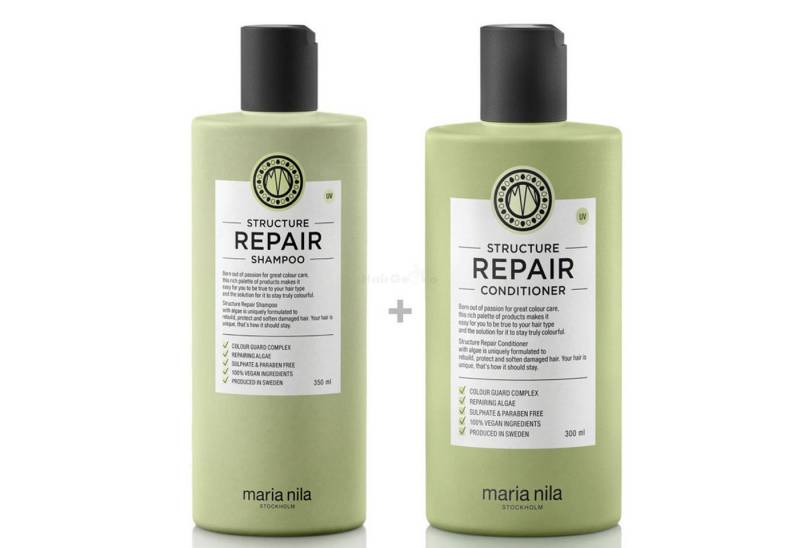 HairGecko Haarshampoo Maria Nila Structure Repair Set - Shampoo 350 ml + Conditioner 300 ml von HairGecko