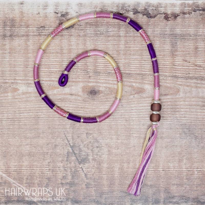 Abnehmbarer Und Abnehmbarer Haarkamm Für Die Haare, Lila Farbener Handgemachter Haarzopf, Haarkranz Von Hairwraps Uk, Elfin Plum von HairWrapsUK