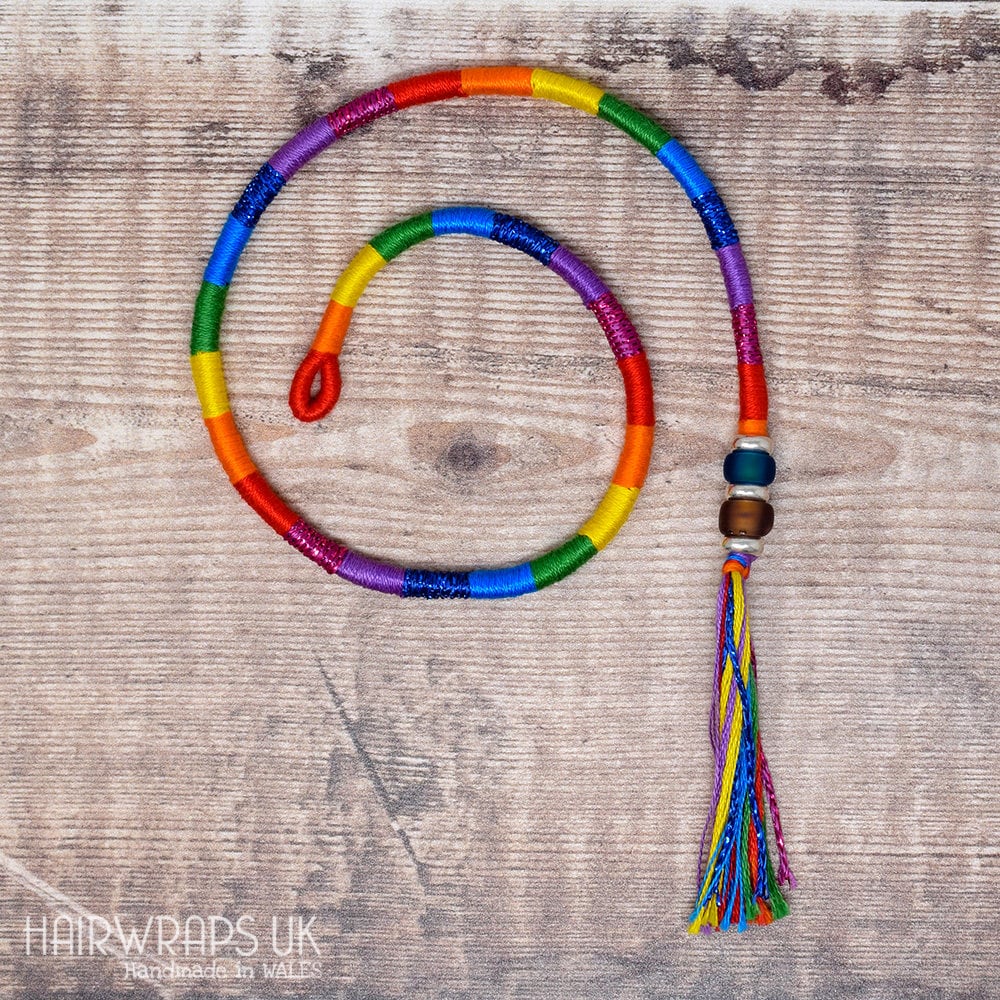 Regenbogen Haarwrap Mit Seeglasperlen, Helle Abnehmbare Haarwrap, Anbringbare Funky Haarband, Atebas, Hairwraps Uk, Elfin Rainbow Regenbogen Haarwrap Mit Seeglasperlen, Helle Abnehmbare Haarwrap, Anbringbare Funky Haarband, Atebas, Hairwraps Uk, Elfin Rainbow von HairWrapsUK