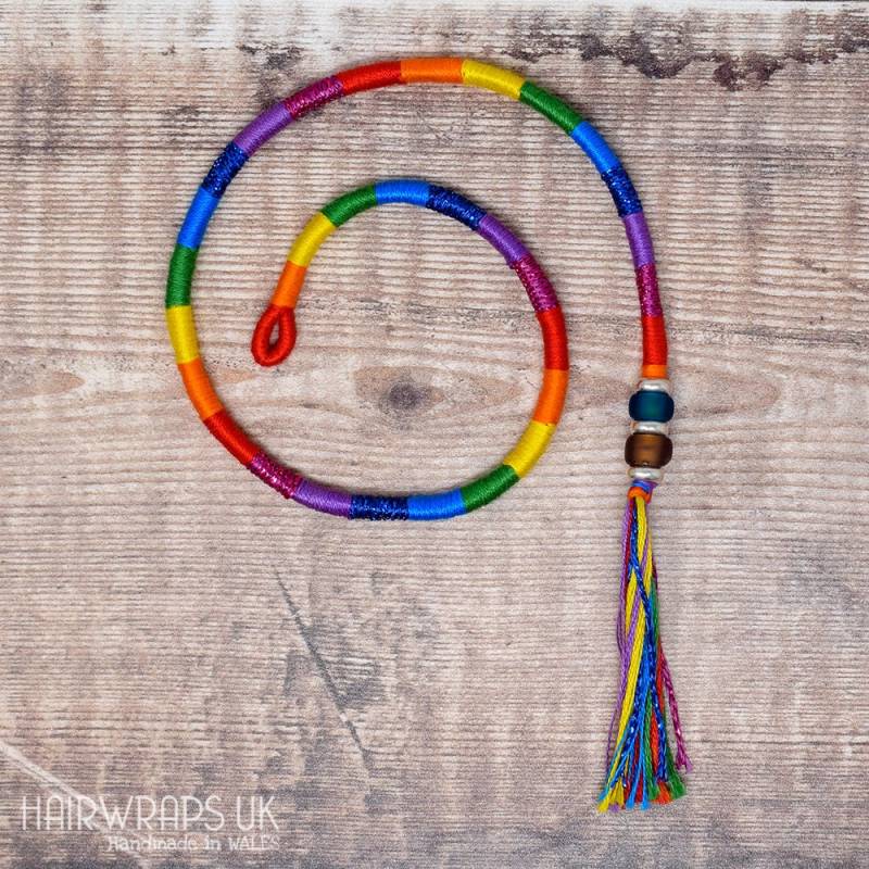 Regenbogen Haarwrap Mit Seeglasperlen, Helle Abnehmbare Haarwrap, Anbringbare Funky Haarband, Atebas, Hairwraps Uk, Elfin Rainbow von HairWrapsUK