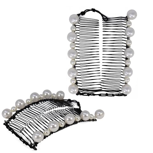 HairZing Haarspange Banane – 2 Stück weiße Perle für Frauen, bewährter ganztägiger Halt für dickes, dünnes und lockiges Haar – bequeme Haarspangen für Haarstyling HairZing Haarspange Banane – 2 Stück weiße Perle für Frauen, bewährter ganztägiger Halt für dickes, dünnes und lockiges Haar – bequeme Haarspangen für Haarstyling von HairZing
