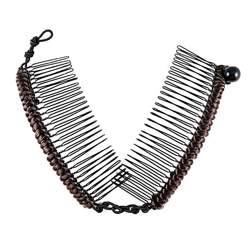Hairzing Clip | Dehnbare Bananenclips für Frauen – eng anliegende und bequeme Haarhalterung für dicke, dünne und lockige Styles – ganztägiger Halt (Medium, Braun) von HairZing