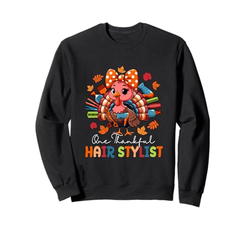 One Thankful Hair Stylist Thanksgiving Truthahn Fliege Damen Sweatshirt One Thankful Hair Stylist Thanksgiving Truthahn Fliege Damen Sweatshirt von Hairstylist Thanksgiving Costume