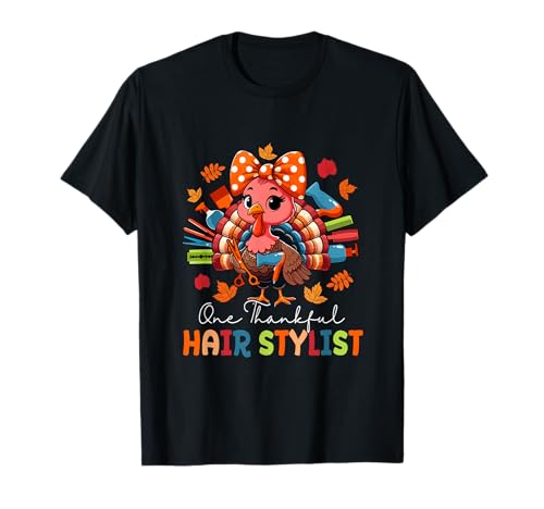 One Thankful Hair Stylist Thanksgiving Truthahn Fliege Damen T-Shirt One Thankful Hair Stylist Thanksgiving Truthahn Fliege Damen T-Shirt von Hairstylist Thanksgiving Costume
