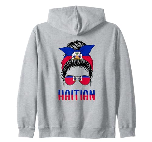 Hispanic Heritage Haitianisches Mädchen-T-Shirt mit haitianischer Flagge Kapuzenjacke von Haiti Flag Gifts For Girls Haitian Woman Shirt