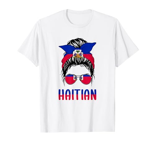 Hispanic Heritage Haitianisches Mädchen-T-Shirt mit haitianischer Flagge T-Shirt von Haiti Flag Gifts For Girls Haitian Woman Shirt