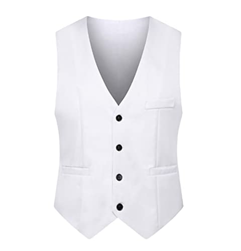 Haitpant Damen Business Slim Fit Weste OL V Ausschnitt Formal Office Damen Weste Mantel Übergröße Arbeitskleidung Uniformen, weiß, 36 von Haitpant