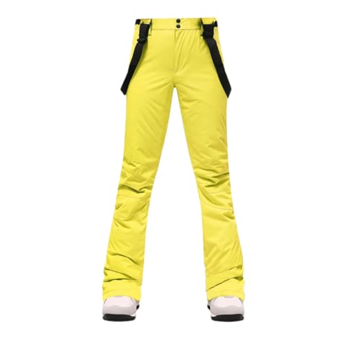 Haitpant Skihose Frauen Verdicken Winddicht Winter Schnee Hosen Outdoor Sport Snowboarden Warm Atmungsaktiv Overalls, gelb, 42 von Haitpant