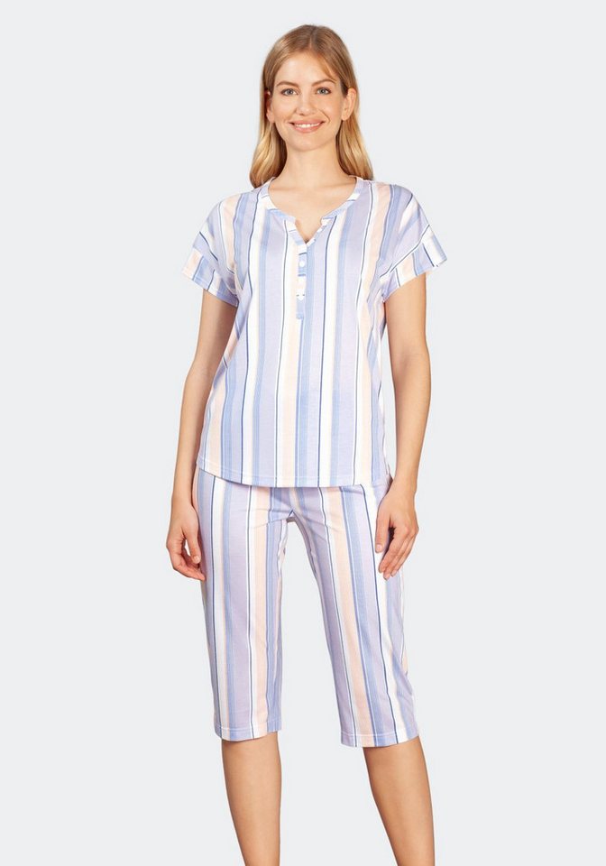 Hajo Schlafanzug Capri Schlafanzug, Klima-Soft von Hajo