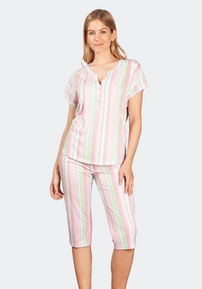 Hajo Schlafanzug Capri Schlafanzug, Klima-Soft von Hajo