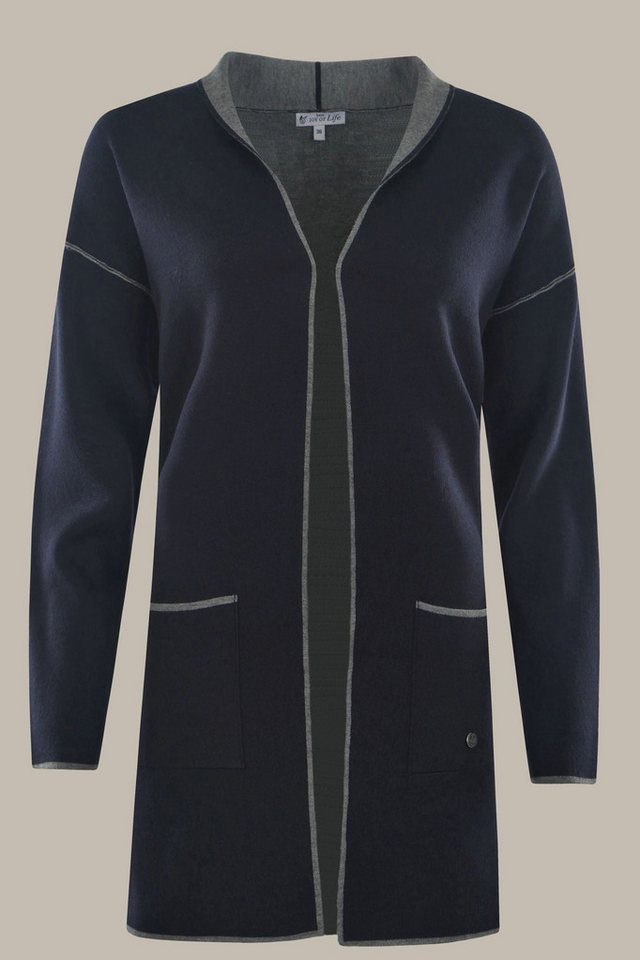 Hajo Kurzjacke Damen Longstrickjacke Doubleface Optik von Hajo